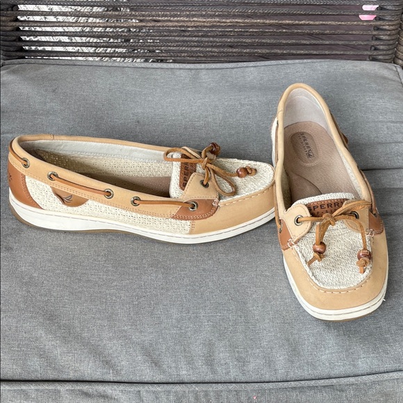 Sperry Women's Beige and Brown Loafers - Picture 2 of 6